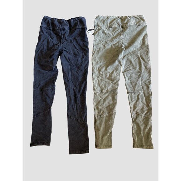 Melrose & Market Leggings Girls Medium 8/10 Black & Green Moto Cotton NWT - Picture 3 of 6